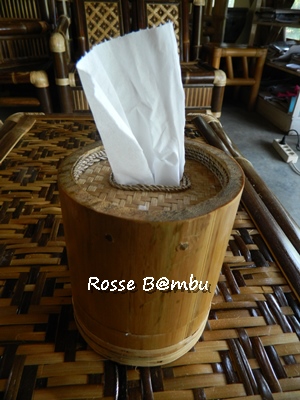 Tempat Tissue Bulat Pengrajin Bambu ROSSE BAMBU 